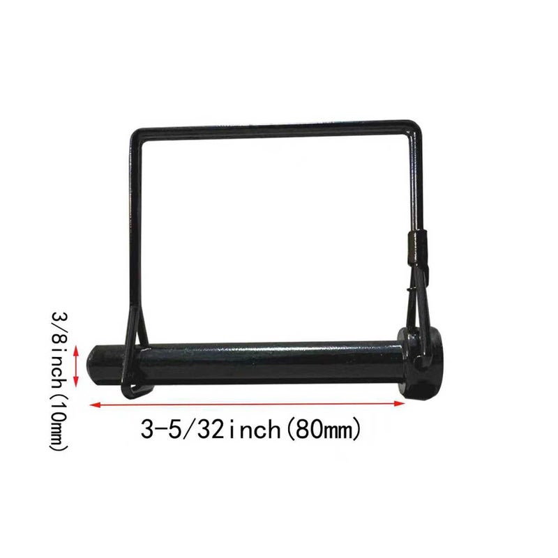 Truleego 2 Pack 3/8 x 3-5/32 Inch Trailer Hitch Pin, Heavy Duty Steel Hitch Lock Pin and Trailer Lock Pin with Quick Release Clip, Black Zinc Coupler Locking Pin for Towing Trailers, Trucks, Farm Equipment - Image 2